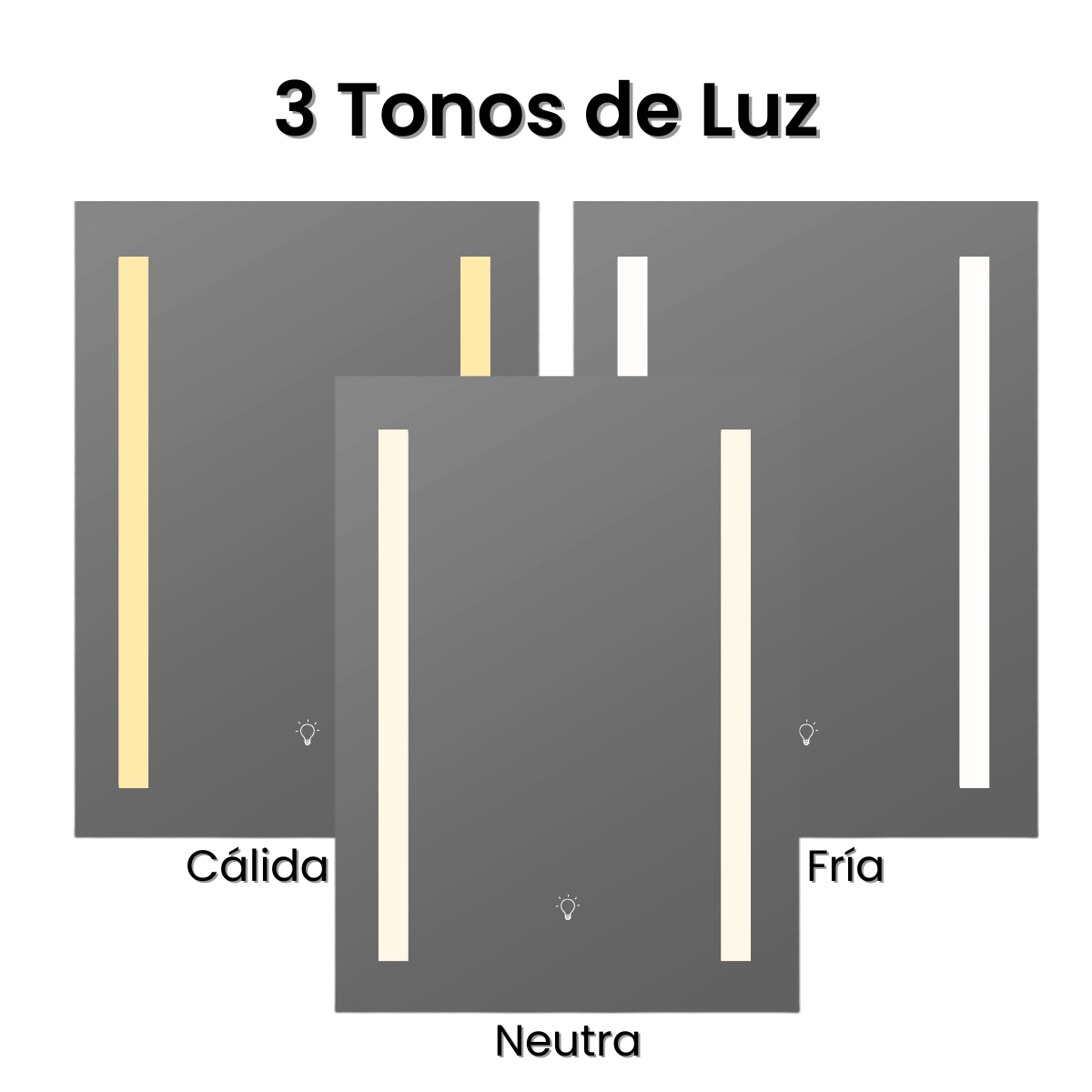 Espejo Con Luz Led Touch Rectangular Baño 70x50