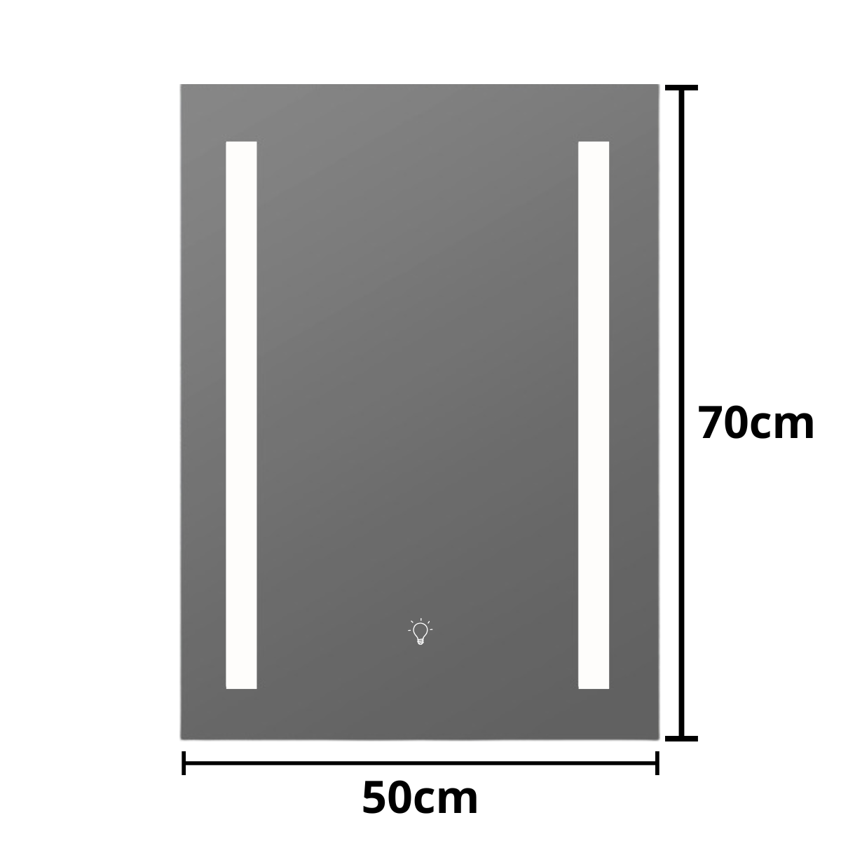 Espejo Con Luz Led Touch Rectangular Baño 70x50