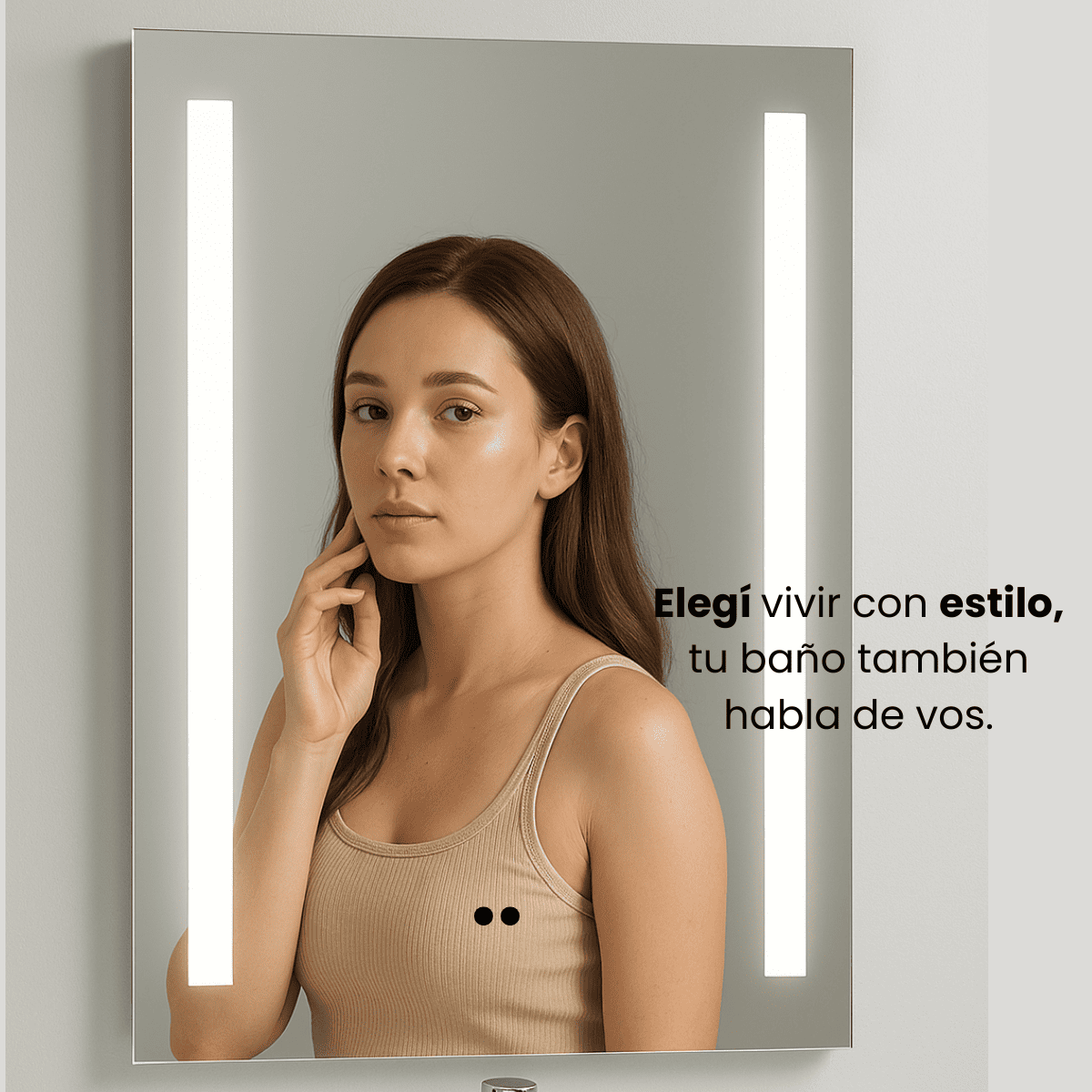 Espejo Rectangular Led Sensor de Movimiento 70x50cm