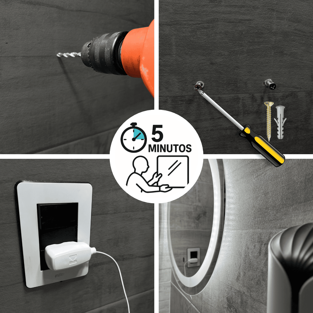 Espejo Con Luz Decorativo De Pared Led Redondo Marco Pulido Para Living Baño Sala 60cm Touch